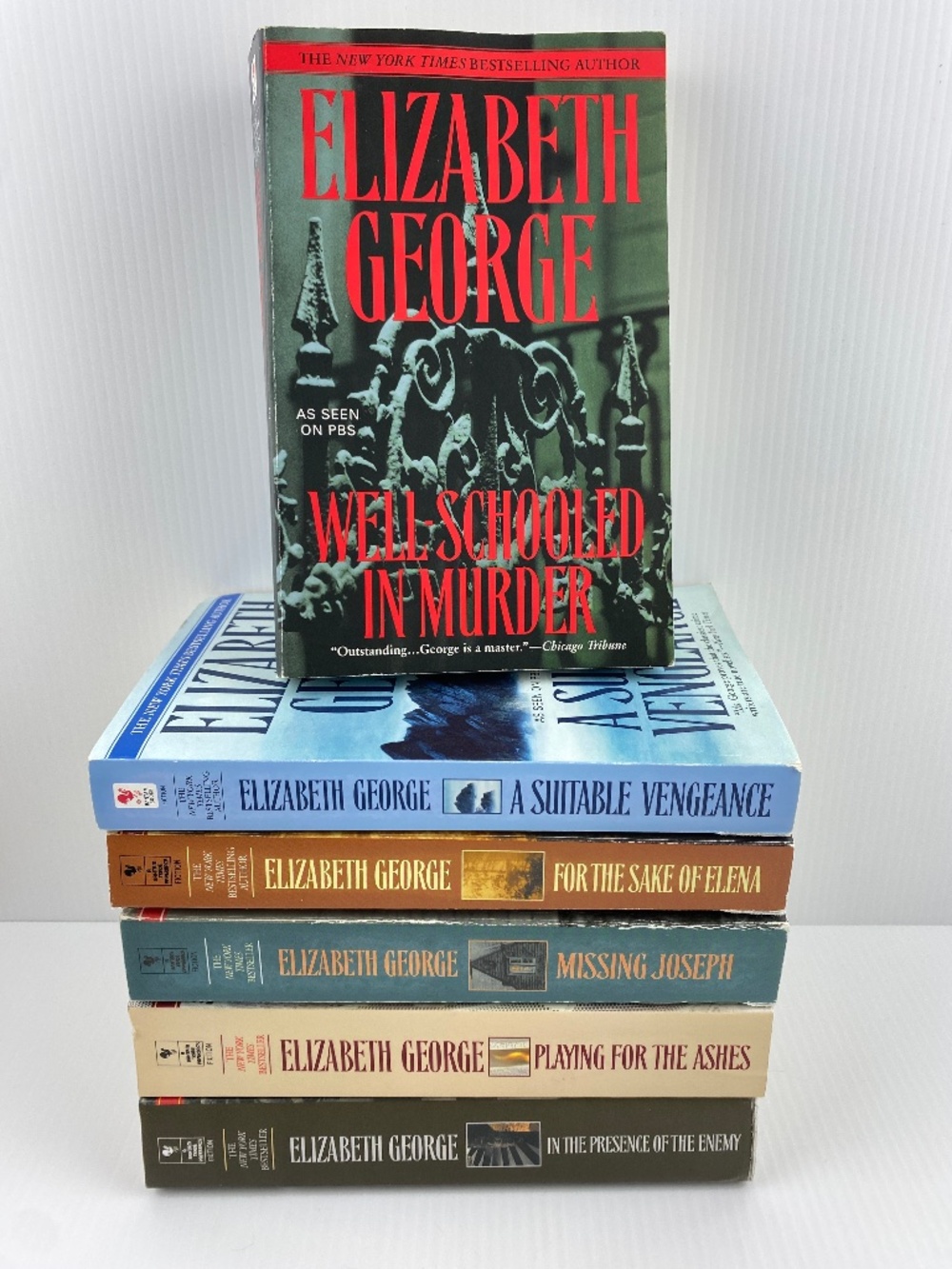 Elizabeth George Mystery Book Lot 6pc Inspector Lynley Series Large Paperback
